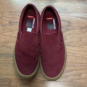 Vans Men's Burgundy Slip-On Loafers